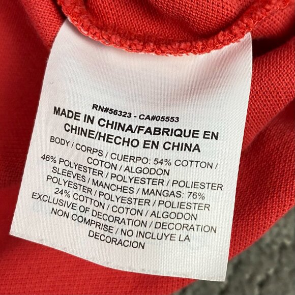 Nike Shirt Men's Large Fits like Medium Red Tech Fleece Blade Collar 846871 602 - Picture 6 of 9